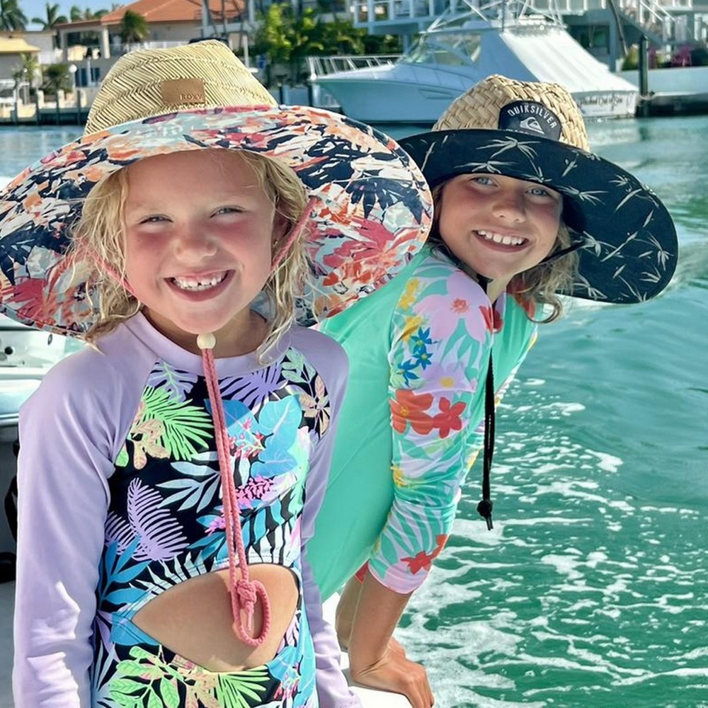 Art Class Girls “Just Vibing” Purple Tropical Peek a boo Rashguard Swims…